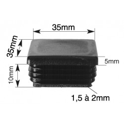Bouchons Carrés Plastique Noir 35mm X 35mm - Lot De 12 Pièces - Pour Tubes - Marque Uxcell - Neuf