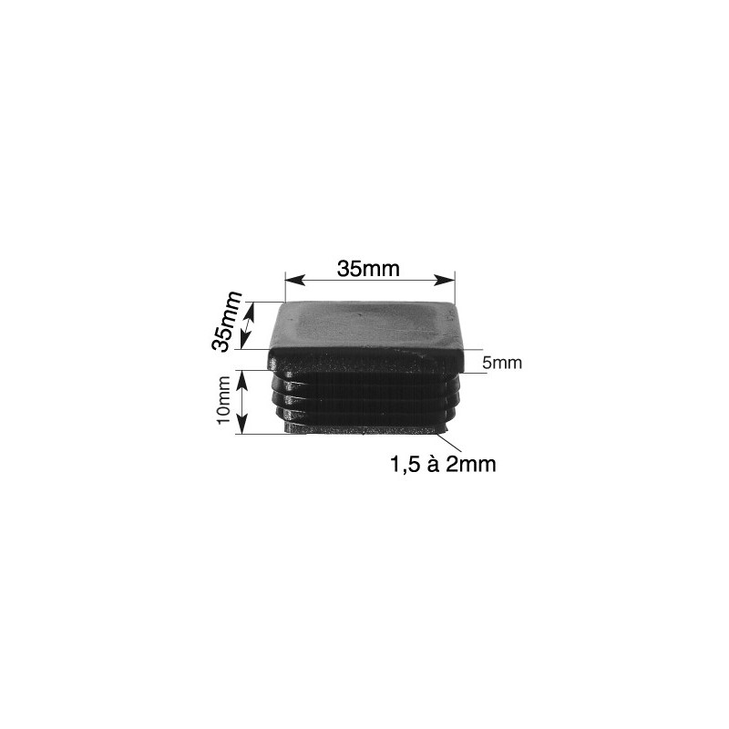 12 Pièces Bouchons Carrés Noirs Pour Tube Plastique - 35mm X 35mm - Uxcell