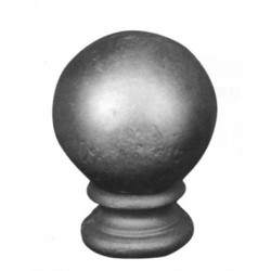 Tête de Poteau acier H. 125 mm avec boule ronde diam. 90 mm 