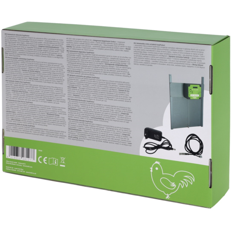 Porte Automatique Kerbl EasyProtect Pour Poulailler - Ouverture/ Fermeture Auto Par Lumière Ou Timer